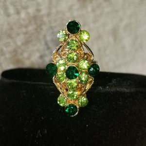 Green Jewel Ring - Adjustable